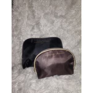 Set of 2 Adrienne Vittadini Black, brown and Gold Cosmetic bag